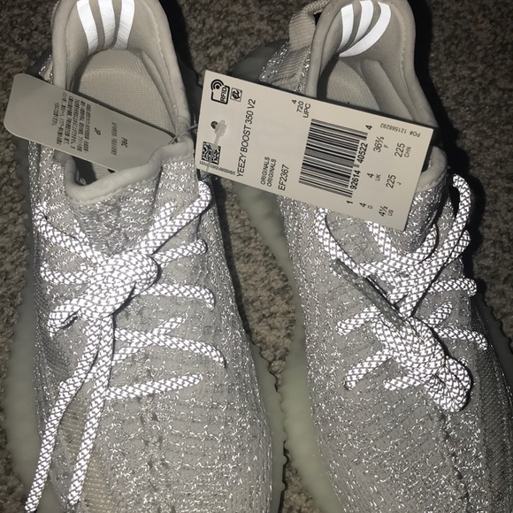 REFLECTive yeezy white and silver sz 4.5 brand new - Picture 2 of 8